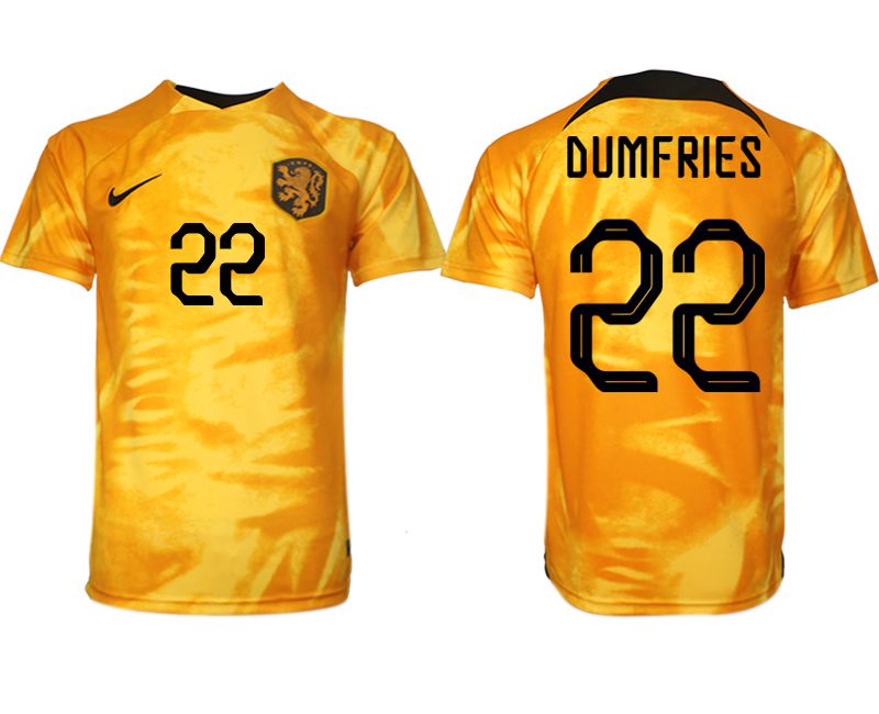 Cheap Men 2022 World Cup National Team Netherlands home aaa version yellow 22 Soccer Jersey